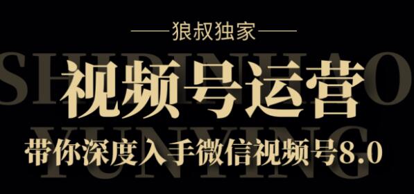 狼叔独家：视频号8.0运营实战课价值1280元-创业项目致富网、狼哥项目资源库