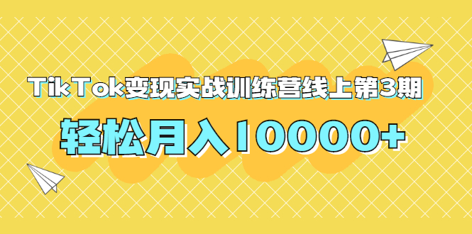 龟课TikTok变现实战训练营线上第3期，轻松月入10000+-创业项目致富网、狼哥项目资源库