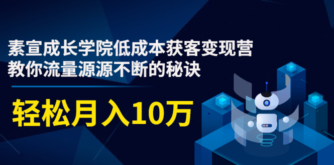 素宣成长学院低成本获客变现营，教你流量源源不断的秘诀，轻松月入10万-创业项目致富网、狼哥项目资源库