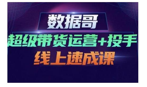 数据哥·超级带货运营+投手线上速成课，快速提升运营和熟悉学会投手技巧-创业项目致富网、狼哥项目资源库