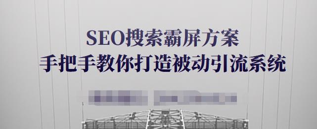 SEO搜索霸屏方案，手把手教你打造被动引流系统【视频课程】-创业项目致富网、狼哥项目资源库