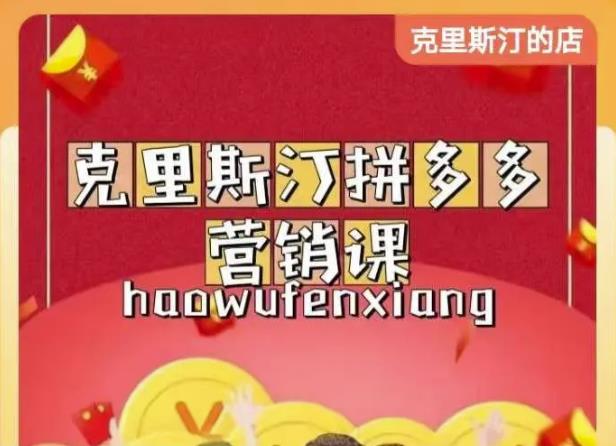 克里斯汀拼多多运营课，适合小白初涉平台，低成本入门-创业项目致富网、狼哥项目资源库