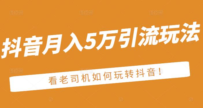 老古董·抖音月入5万引流玩法，看看老司机如何玩转抖音(附赠：抖音另类引流思路)-创业项目致富网、狼哥项目资源库