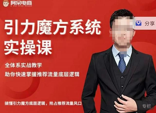 阿呆-引力魔方系统实操课，全体系实战教学，助你快速掌握推荐流量底层逻辑-创业项目致富网、狼哥项目资源库