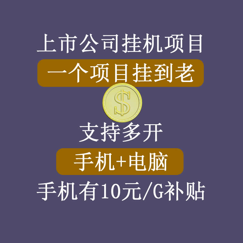 正规挂机项目，支持手机电脑一起挂，支持虚拟机多开，可以挂到老-创业项目致富网、狼哥项目资源库