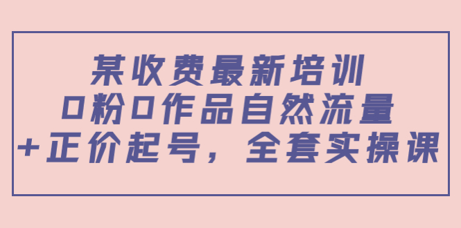 某最新收费培训内容：0粉0作品自然流量+正价起号，全套实操课-创业项目致富网、狼哥项目资源库
