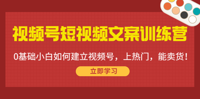 视频号短视频文案训练营：0基础小白如何建立视频号，上热门，能卖货！-创业项目致富网、狼哥项目资源库