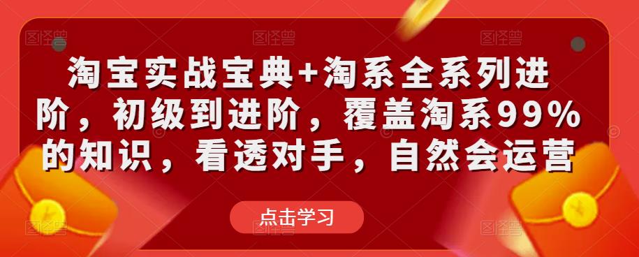 淘宝实战宝典+淘系全系列进阶，初级到进阶，覆盖淘系99%的知识，看透对手，自然会运营-创业项目致富网、狼哥项目资源库