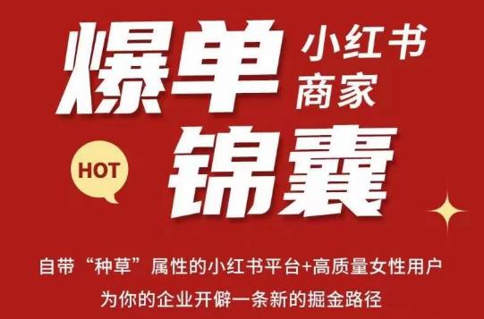 无畏·小红书商家爆单锦囊，掌握小红书各大规则，快速精准抢占行业和市场-创业项目致富网、狼哥项目资源库