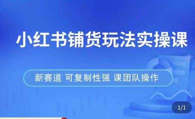 小红书铺货玩法实操课，流量大，竞争小，非常好做，新赛道，可复制性强，可团队操作-创业项目致富网、狼哥项目资源库