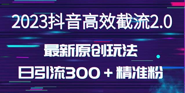 日引300＋创业粉，独家抖音高效截流2.0玩法（价值1280）-创业项目致富网、狼哥项目资源库