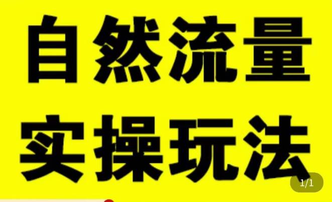 拼多多自然流量天花板，拼多多自然流的实操玩法，自然流量是怎么来的，如何开车带来自然流等知识-创业项目致富网、狼哥项目资源库