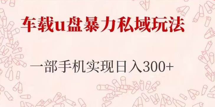 车载u盘暴力私域玩法，长期项目，仅需一部手机实现日入300+-创业项目致富网、狼哥项目资源库