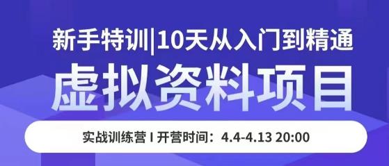虚拟资料项目新手特训，10天从入门到精通，保姆级实操教学-创业项目致富网、狼哥项目资源库