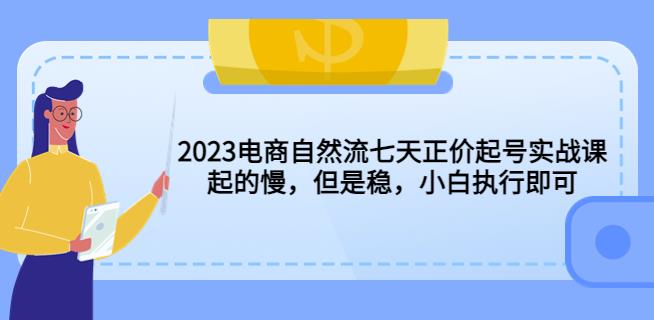 2023电商自然流七天正价起号实战课：起的慢，但是稳，小白执行即可！-创业项目致富网、狼哥项目资源库