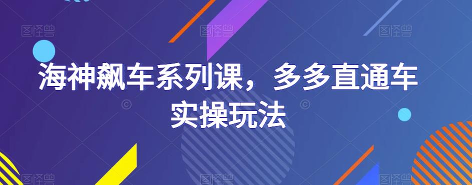 海神飙车系列课，多多直通车实操玩法-创业项目致富网、狼哥项目资源库