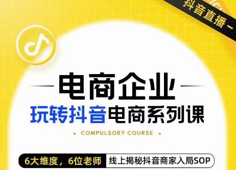 玺承·电商企业玩转抖音电商系列课，6大维度，6位老师，线上揭秘抖音商家入局SOP-创业项目致富网、狼哥项目资源库