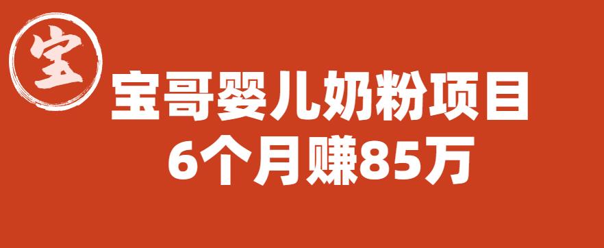 宝哥婴儿奶粉项目，6个月赚85w【图文非视频】【揭秘】-创业项目致富网、狼哥项目资源库