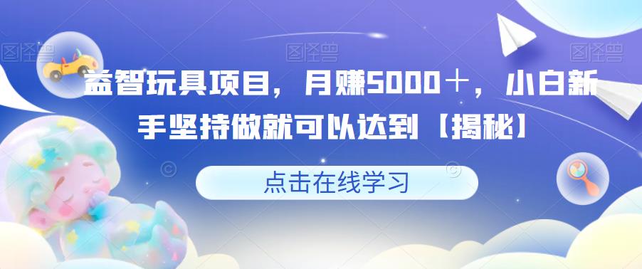 益智玩具项目，月赚5000＋，小白新手坚持做就可以达到【揭秘】-创业项目致富网、狼哥项目资源库