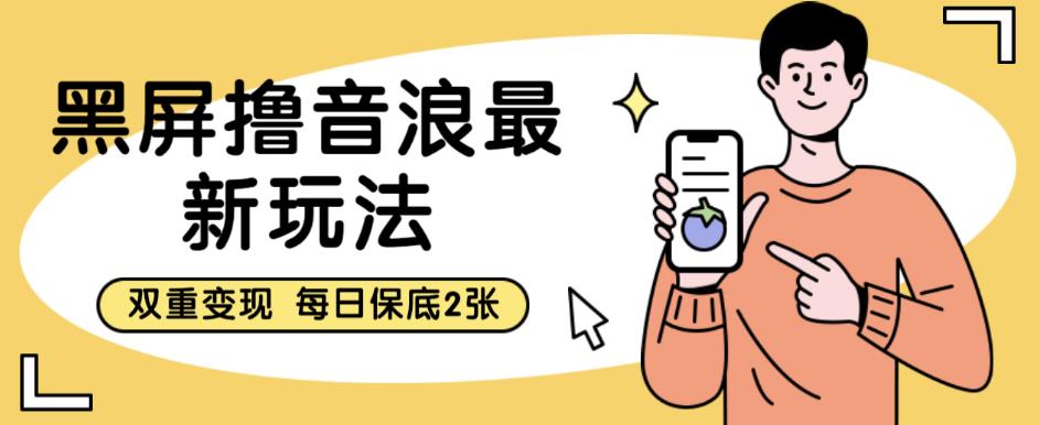 黑屏撸音浪最新玩法，双重变现，每日保底2张【揭秘】-创业项目致富网、狼哥项目资源库