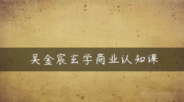 吴金宸玄学商业认知课，传统文化商业认知课-创业项目致富网、狼哥项目资源库
