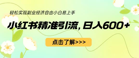 小红书精准引流，小白日入600+，轻松实现副业经济自由（教程+1153G资源）-创业项目致富网、狼哥项目资源库