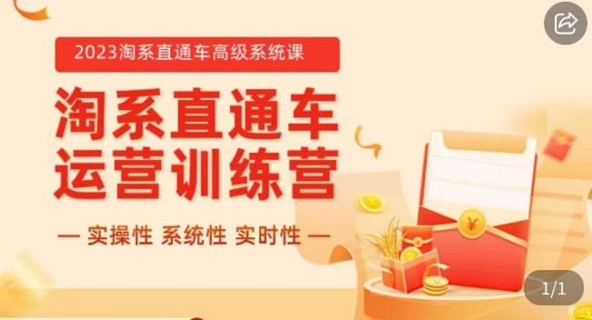 冠东·2023淘系直通车高级系统课，​实操性，系统性，实时性，直通车完整体系教学-创业项目致富网、狼哥项目资源库