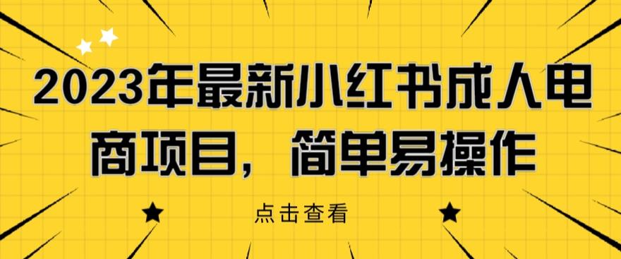 2023年最新小红书成人电商项目，简单易操作【详细教程】【揭秘】-创业项目致富网、狼哥项目资源库