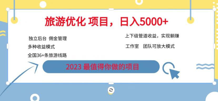 7.22旅游项目最新模式，独立后台+全国35+线路，日入5000+【揭秘】-创业项目致富网、狼哥项目资源库