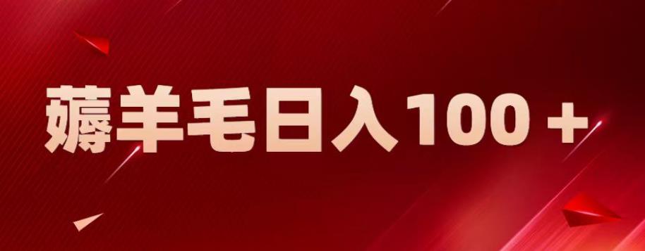 新平台零撸薅羊毛，一天躺赚100＋，无脑复制粘贴【揭秘】-创业项目致富网、狼哥项目资源库