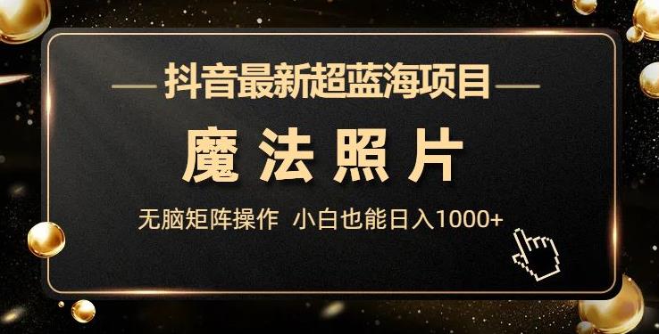 抖音最新超蓝海项目,魔法照片,无脑矩阵操作,小白也能日入1000+【揭秘】插图 抖音最新超蓝海项目,魔法照片,无脑矩阵操作,小白也能日入1000+【揭秘】插图