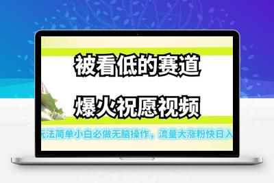 被看低的赛道爆火祝愿视频，玩法简单小白必做无脑操作，流量大涨粉快日入500-创业项目致富网、狼哥项目资源库