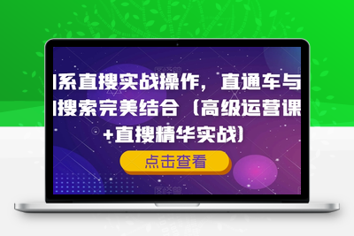 淘系直搜实战操作，直通车与手淘搜索完美结合（高级运营课程+直搜精华实战）-创业项目致富网、狼哥项目资源库