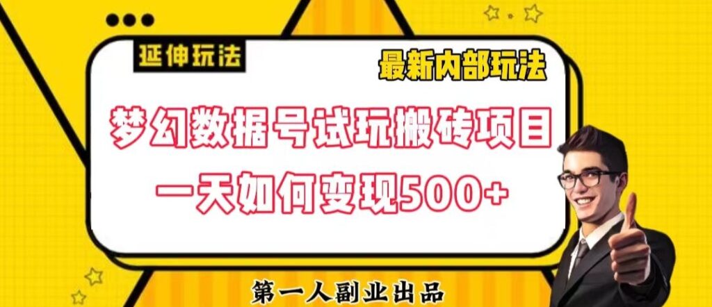 数据号回归玩法游戏试玩搬砖项目再创日入500+【揭秘】-创业项目致富网、狼哥项目资源库