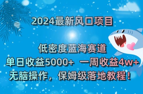 2024最新风口项目，低密度蓝海赛道，单日收益5000+，一周收益4w+！【揭秘】-创业项目致富网、狼哥项目资源库