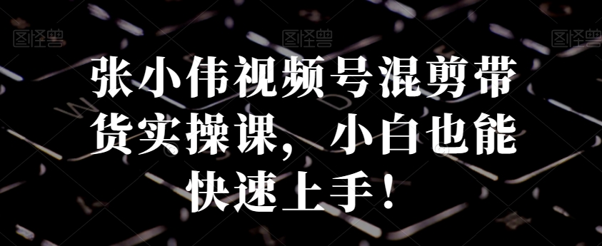 张小伟视频号混剪带货实操课，小白也能快速上手！-创业项目致富网、狼哥项目资源库