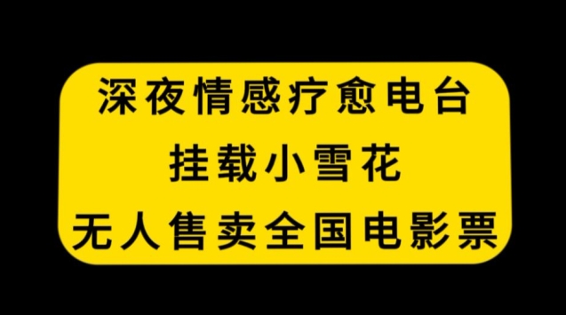 深夜情感疗愈电台，挂载小雪花，无人售卖全国电影票【揭秘】-创业项目致富网、狼哥项目资源库