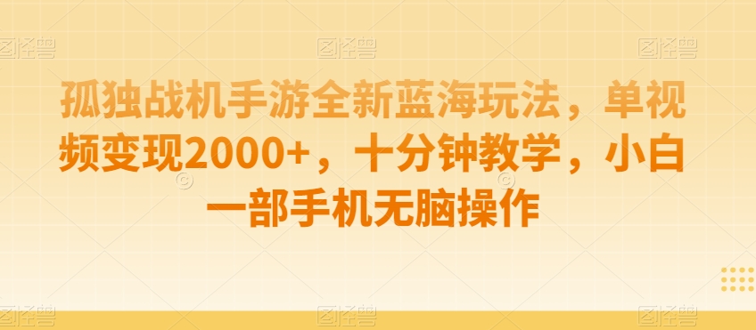 孤独战机手游全新蓝海玩法,单视频变现2000+,十分钟教学,小白一部手机无脑操作【揭秘】插图 孤独战机手游全新蓝海玩法,单视频变现2000+,十分钟教学,小白一部手机无脑操作【揭秘】插图