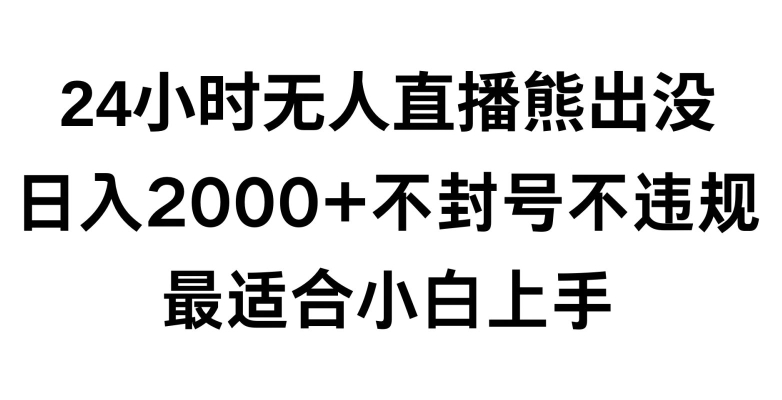 快手24小时无人直播熊出没，不封直播间，不违规，日入2000+，最适合小白上手，保姆式教学【揭秘】-创业项目致富网、狼哥项目资源库