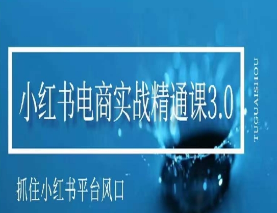 小红书电商实战精通课3.0，抓住小红书平台的风口，不错过有一个赚钱的机会-创业项目致富网、狼哥项目资源库