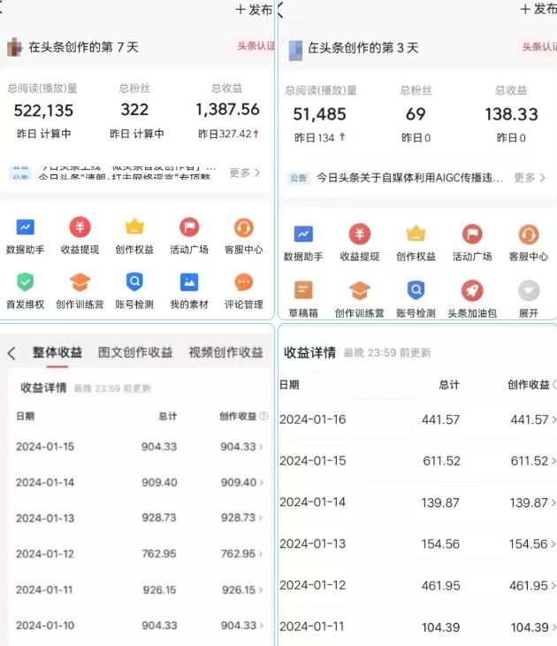 AI头条掘金项目，一天1个小时即可，会复制粘贴就能日入200+-创业项目致富网、狼哥项目资源库