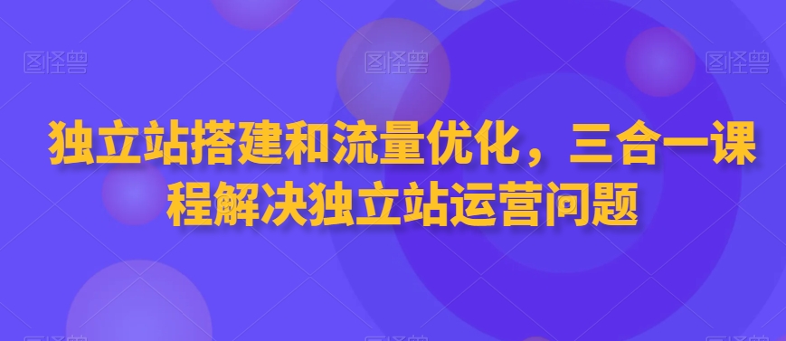 独立站搭建和流量优化，三合一课程解决独立站运营问题-创业项目致富网、狼哥项目资源库