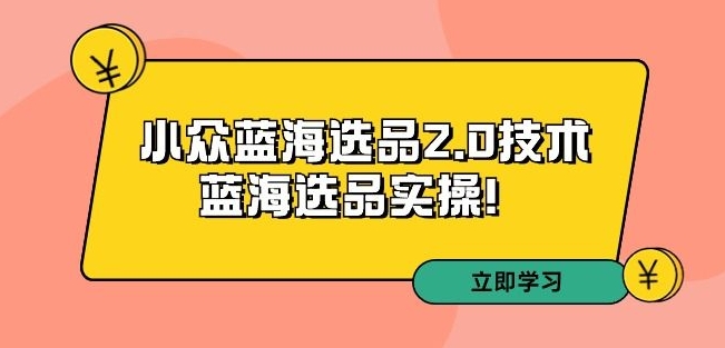 拼多多培训第33期：小众蓝海选品2.0技术-蓝海选品实操！-创业项目致富网、狼哥项目资源库