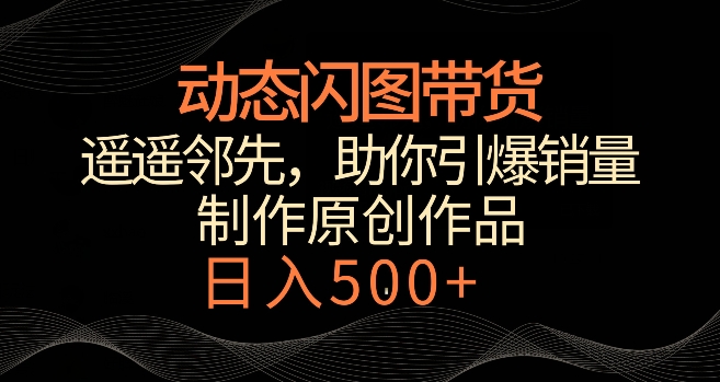 动态闪图带货，遥遥领先，冷门玩法，助你轻松引爆销量，日赚500+【揭秘】-创业项目致富网、狼哥项目资源库