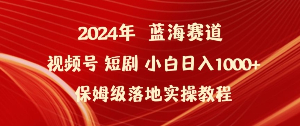 2024年视频号短剧新玩法小白日入1000+保姆级落地实操教程【揭秘】-创业项目致富网、狼哥项目资源库