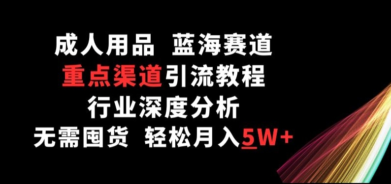成人用品，蓝海赛道，重点渠道引流教程，行业深度分析，无需囤货，轻松月入5W+【揭秘】-创业项目致富网、狼哥项目资源库