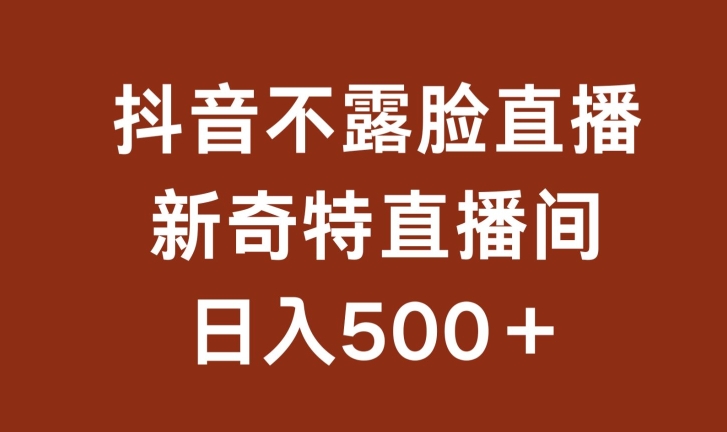 不露脸挂机直播，新奇特直播间，日入500+【揭秘】-创业项目致富网、狼哥项目资源库