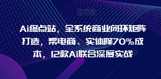 Ai终点站，全系统商业闭环矩阵打造，帮电商、实体降70%成本，12款Ai联合深度实战-狼哥资源库