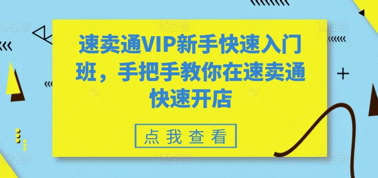 速卖通VIP新手快速入门班，手把手教你在速卖通快速开店-创业项目致富网、狼哥项目资源库
