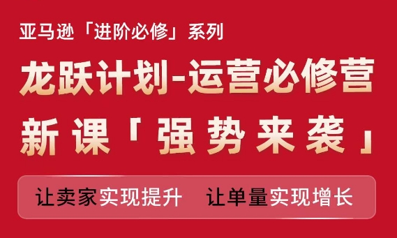亚马逊进阶必修系列，龙跃计划-运营必修营新课，让卖家实现提升 让单量实现增长-创业项目致富网、狼哥项目资源库